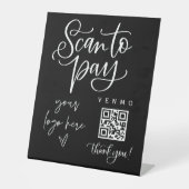 Scannen QR-Code-Zeichen Hochzeit Bar Valet Busines Sockelschild (Vorderseite)