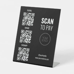 Scannen Sie 3 QR-Codes für das Business-Logo Sockelschild
