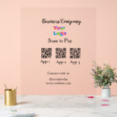 Scannen Sie das Firmenlogo Q R Code Social Media z Acrylschild (Hochzeit)
