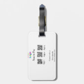 Scannen Sie das Firmenlogo Q R Code Social Media z Gepäckanhänger (Rückseite vertikal)