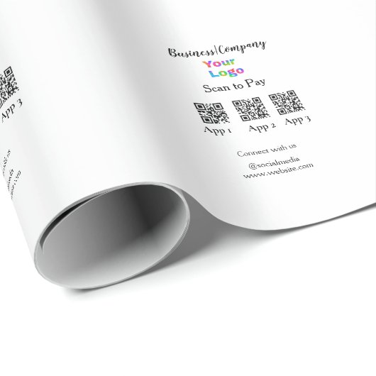 Scannen Sie das Firmenlogo Q R Code Social Media z Geschenkpapier (Rolleneckpunkt)