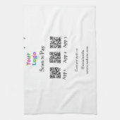 Scannen Sie das Firmenlogo Q R Code Social Media z Geschirrtuch (Vertikal)