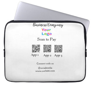 Scannen Sie das Firmenlogo Q R Code Social Media z Laptopschutzhülle
