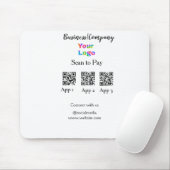 Scannen Sie das Firmenlogo Q R Code Social Media z Mousepad (Mit Mouse)