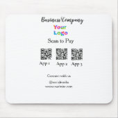 Scannen Sie das Firmenlogo Q R Code Social Media z Mousepad (Vorne)