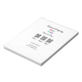 Scannen Sie das Firmenlogo Q R Code Social Media z Notizblock (Rotiert)