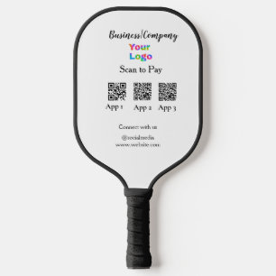 Scannen Sie das Firmenlogo Q R Code Social Media z Pickleball Schläger