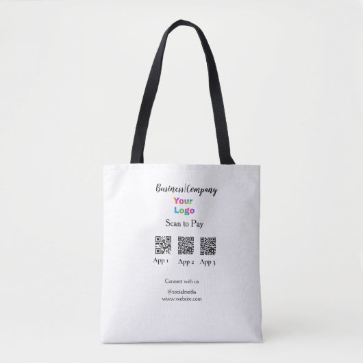 Scannen Sie das Firmenlogo Q R Code Social Media z Tasche (Vorderseite)