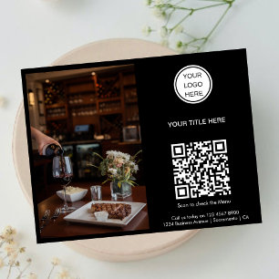 Scannen Sie das Menü-l-Restaurant-Logo-Werbeaktion Flyer