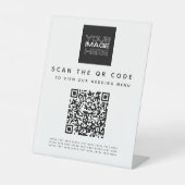 Scannen Sie das QR Code Wedding Menu Pedestal Sign Sockelschild (Vorderseite)