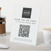 Scannen Sie das QR Code Wedding Menu Pedestal Sign Sockelschild (In SItu)