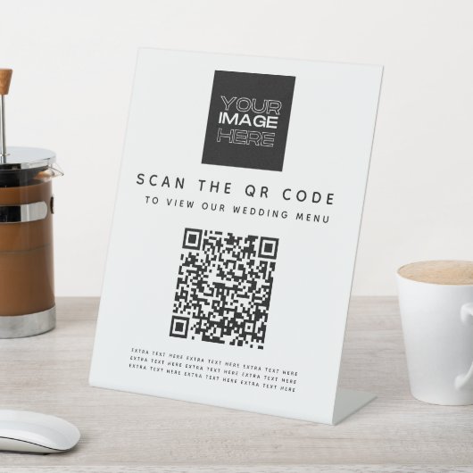 Scannen Sie das QR Code Wedding Menu Pedestal Sign Sockelschild (In SItu)