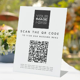 Scannen Sie das QR Code Wedding Menu Pedestal Sign Sockelschild