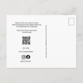 Scannen Sie den Code-Rabatt in der nächsten Reihen Postkarte (Rückseite)