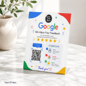 Scannen Sie den Google-QR-Code, um Kundenfeedback Sockelschild