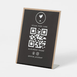 Scannen Sie den Links-QR-Code Sign | Link-in-bio | Sockelschild