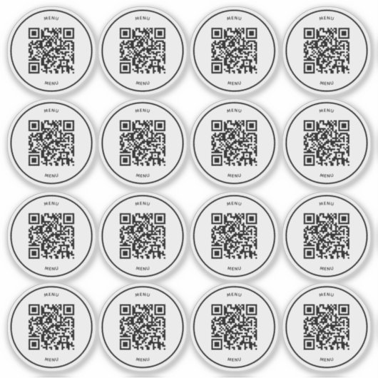 Scannen Sie den Menü-QR-Code-Aufkleber | Restauran Aufkleber (Vorderseite)