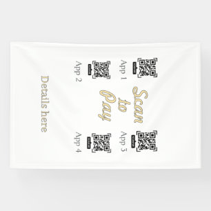 scannen Sie den QR-Code der Bestelldetails orange Banner