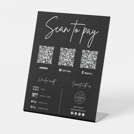 Scannen Sie den QR-Code für das Geschäft Sockelschild (Vorderseite)