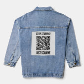 Scannen Sie den QR-Code für einen Motivierend Boos Jeansjacke (Rückseite)