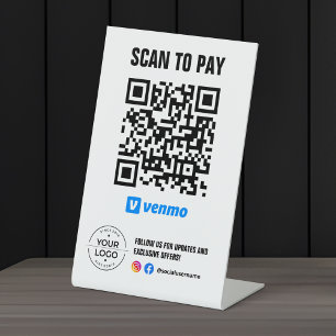 Scannen Sie den QR-Code, um das Venmo-Schild zu be Sockelschild