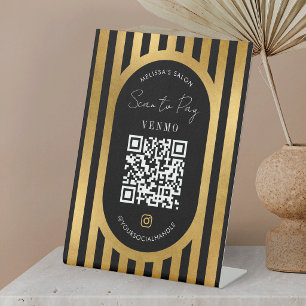 Scannen Sie den QR-Code, um im Black & Gold Salon Sockelschild