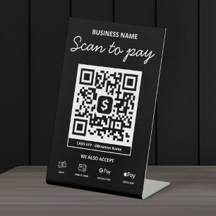Scannen Sie den QR-Code, um mit Cash App und mehr Sockelschild
