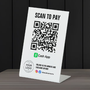Scannen Sie den QR-Code, um mit Cash App zu bezahl Sockelschild