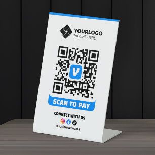Scannen Sie den QR-Code, um mit Venmo-Logo zu zahl Sockelschild