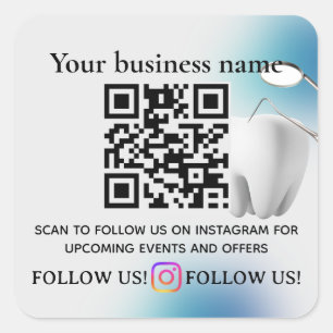 Scannen Sie den QR-Code, um zu folgen   Instagram  Quadratischer Aufkleber