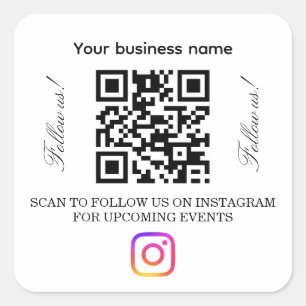 Scannen Sie den QR-Code, um zu folgen Instagram Quadratischer Aufkleber