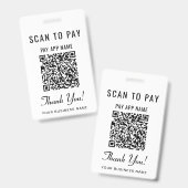Scannen Sie den QR-Code zum Bezahlen Ausweis (Vorder- & Rückseite)
