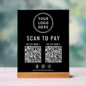 Scannen Sie den QR-Code zum Bezahlen Schwarzer Tis Acrylschild (Neutral)