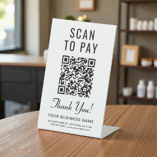 Scannen Sie den QR-Code zum Bezahlen Sockelschild
