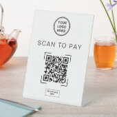Scannen Sie den QR-Code zum Bezahlen Tischschild | Sockelschild (In Situ)