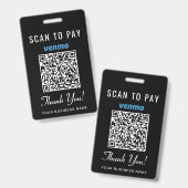 Scannen Sie den Venmo-QR-Code Schwarz zum Bezahlen Ausweis (Vorder- & Rückseite)