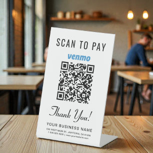 Scannen Sie den Venmo-QR-Code zum Bezahlen Sockelschild