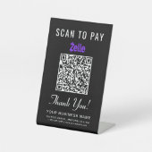 Scannen Sie den Zelle QR-Code Schwarz Sockelschild (Vorderseite)