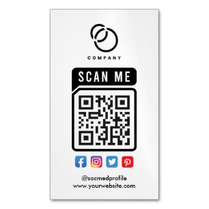 Scannen Sie ME QR Code Social Media Logo Modern Ei Magnetische Visitenkarte