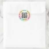 Scannen Sie Me Rainbow Pastel Color QR-Code Scanne Runder Aufkleber (Tasche)