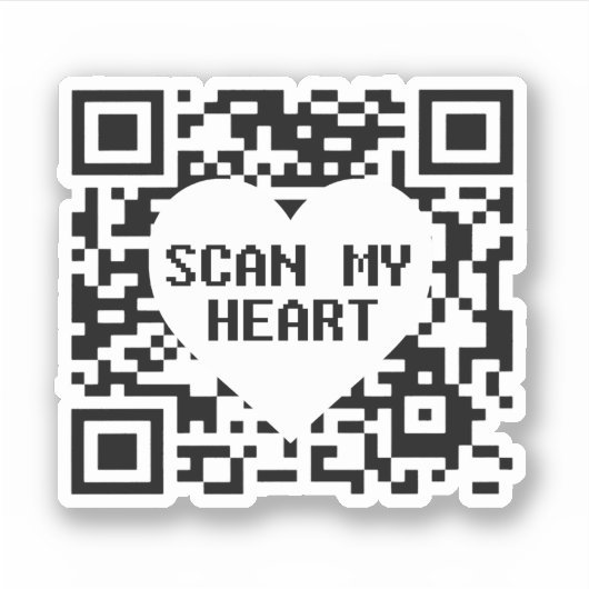 Scannen Sie mein Herz Aufkleber (Vorderseite)