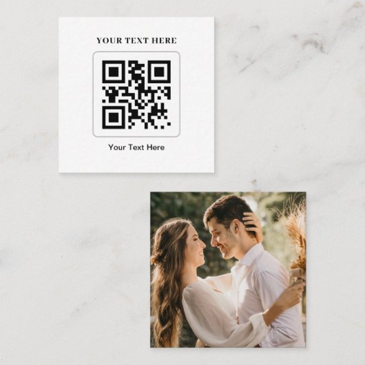 Scannen Sie mich auf UAWG Wedding QR Code Response Quadratische Visitenkarte (Vorne/Hinten)