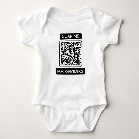 Scannen Sie mich nach QR-Code für die Umkehr. Baby Strampler (Vorderseite)
