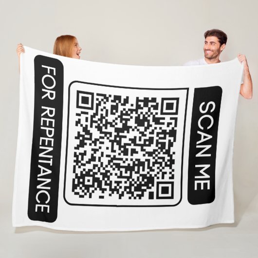 Scannen Sie mich nach QR-Code für die Umkehr. Fleecedecke (Beispiel)
