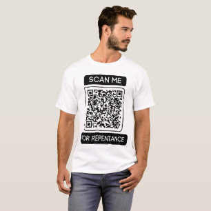 Scannen Sie mich nach Reue QR Code Unisex T-Shirt