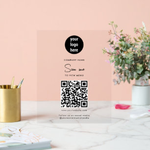 Scannen Sie mich, um den QR-Code des Menüs anzuzei Acrylschild