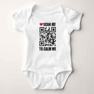 Scannen Sie mich, um den QR-Code zu beruhigen Baby Strampler