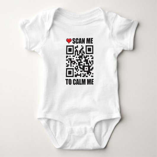 Scannen Sie mich, um den QR-Code zu beruhigen Baby Strampler (Vorderseite)