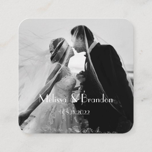 Scannen Sie mich zu UAWG Wedding QR Code Foto Resp Quadratische Visitenkarte (Rückseite)