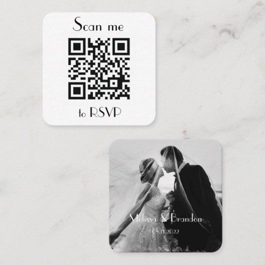 Scannen Sie mich zu UAWG Wedding QR Code Foto Resp Quadratische Visitenkarte (Vorne/Hinten)